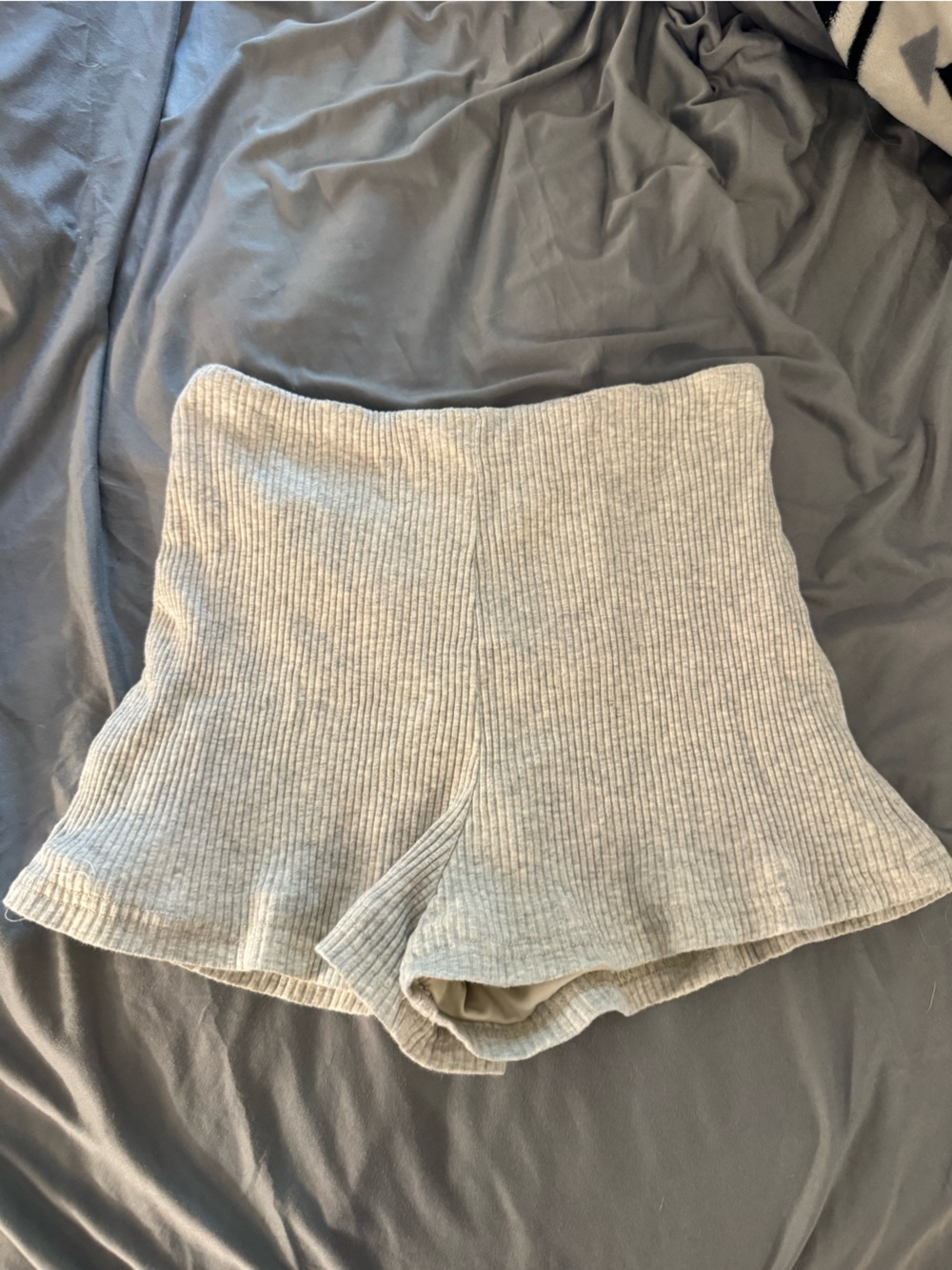 Princess Polly Ribbed High-Waist Lounge Shorts - Cream